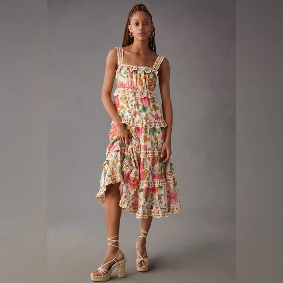 FARM Rio Macaw Bloom Ruffle Tiered Dress - Picture 3 of 15